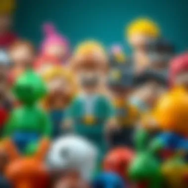 A collection of character figures showcasing different roles