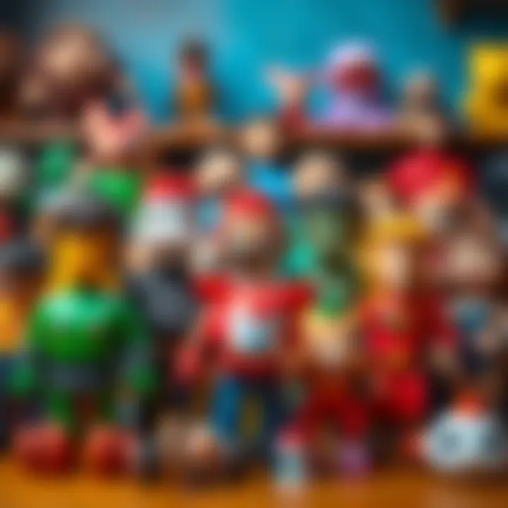 Diverse character figures in an artistic arrangement