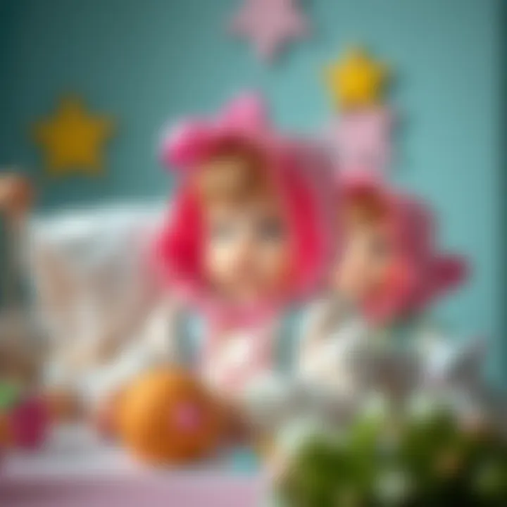 Fashionable baby girl bonnets presented in a stylish setting