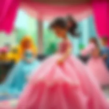 Family choosing the perfect ball gown for a girl