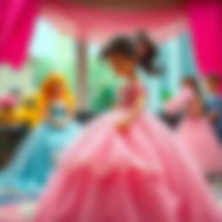 Family choosing the perfect ball gown for a girl