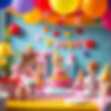 A vibrant birthday party setup for young girls