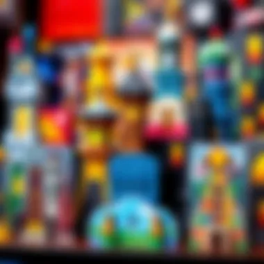 A variety of tower card designs displayed