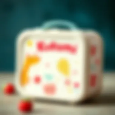A close-up of Kuromi themed lunchbox with whimsical motifs