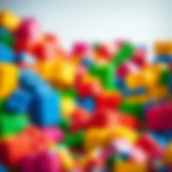 Colorful large Lego blocks fostering creativity