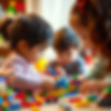 Children engaged in creative play with the Lego 21177 set, illustrating developmental benefits.