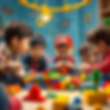 Group of children collaborating on a Lego 42122 project