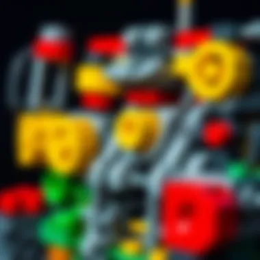 Close-up of intricate engineering details in Lego 42122