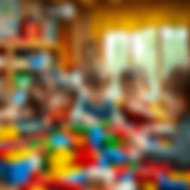 Children enjoying collaborative play with Lego bricks