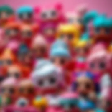 Engaging Display of LOL Surprise Toys Colorful LOL Surprise toys arranged creatively to showcase their fun designs