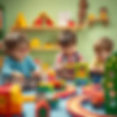 Children playing with the Magic Tracks set