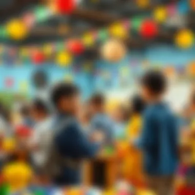 A vibrant school event capturing cultural activities and student participation.