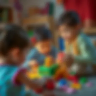 Children playing and using maşa set in a creative way