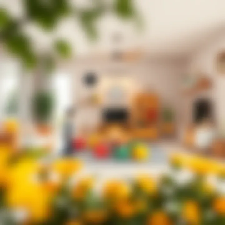 A modern living space featuring cube-shaped furniture for practical design solutions.