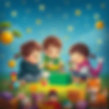 Children playing with modern Monchhichi toys