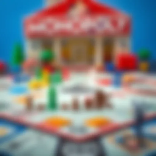 Monopoly game board with colorful properties