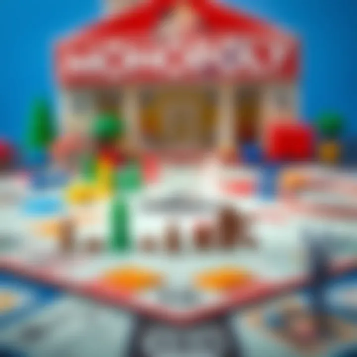 Monopoly game board with colorful properties