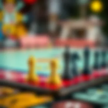 Monopoly game pieces on the board