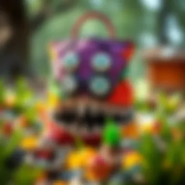 A colorful Monster bag showcasing its unique design