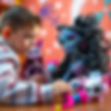 Creative Playtime with Clawdeen Wolf Dolls Children engaging with Clawdeen Wolf dolls, showcasing creativity and play
