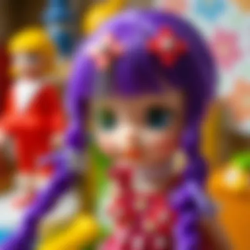 A vibrant purple-haired doll showcasing creativity and imagination