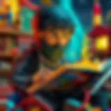 An imaginative child engaged with Ninjago books