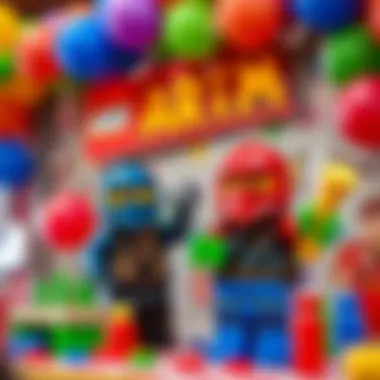 Colorful Ninjago themed balloons and banners