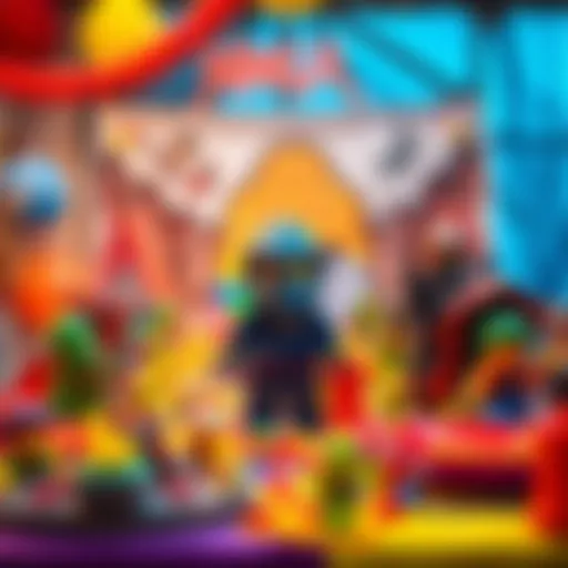 Vibrant Ninjago Party Table Setup Colorful Ninjago themed table decorations