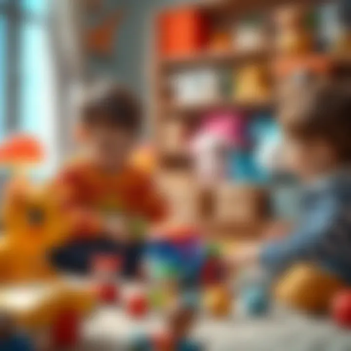 Children playing with interactive toys