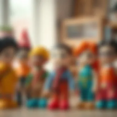 A diverse group of modern toy dolls representing various cultures.