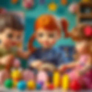 Children engaging in imaginative play with toy dolls.