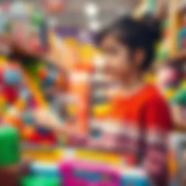 Conscious Choices in Toy Selection A parent selecting toys in a store, emphasizing mindful choices