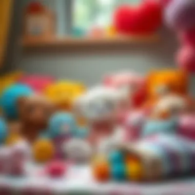Comfort and Imagination with Plush Toys An arrangement of plush toys in a playful setting