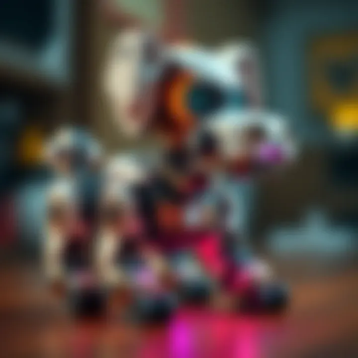 Illustration showing the inner mechanics of a robotic dog