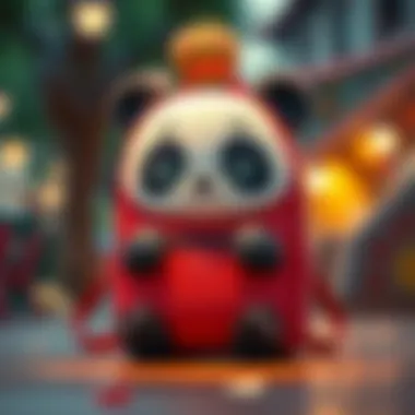 Charming panda backpack for children