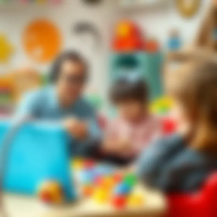 Discussing Educational Benefits of Toys Parents discussing educational benefits of toys