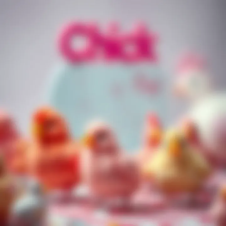 A collection of different types of pink chicks