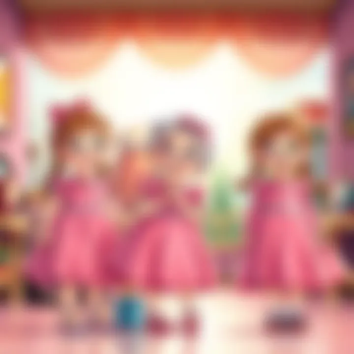 Beautiful children wearing pink Elsa dresses