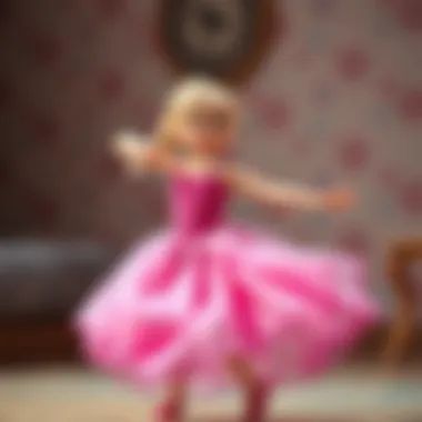 Happy child twirling in a pink Elsa dress