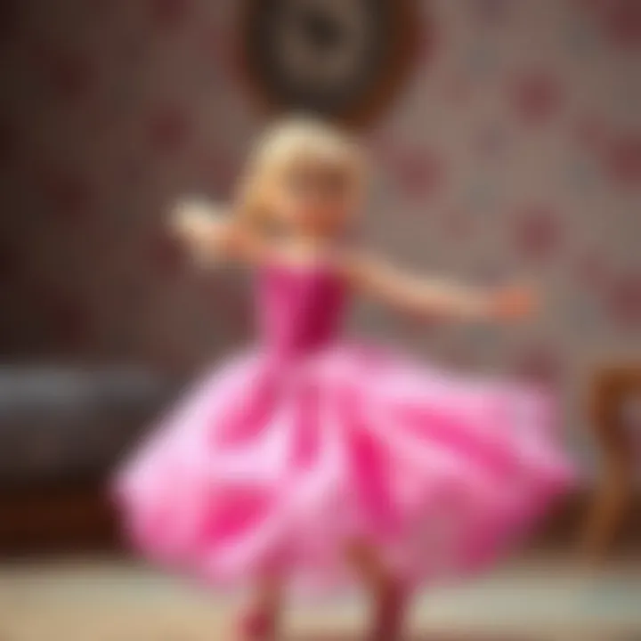 Happy child twirling in a pink Elsa dress