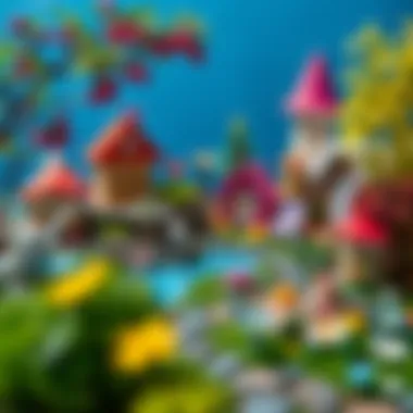 Creative layout of a fairy garden showcasing various designs and themes