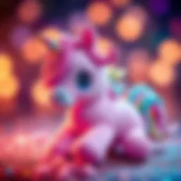 Vibrant Poopsie Unicorn toy surrounded by glitter and sparkles