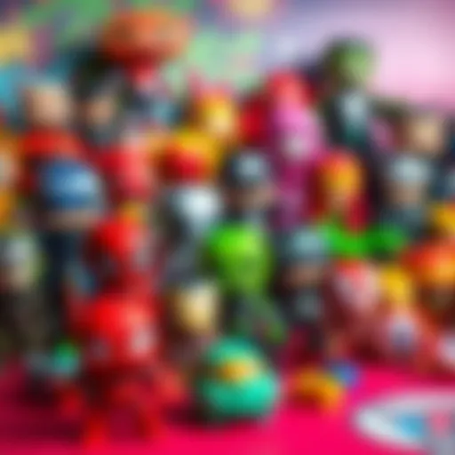 Diverse Range of Pop Marvel Toys Colorful Pop Marvel toys displayed on a vibrant background