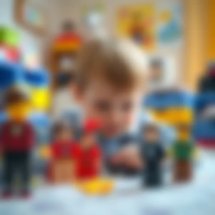 Child engaging with Roblox figures during playtime