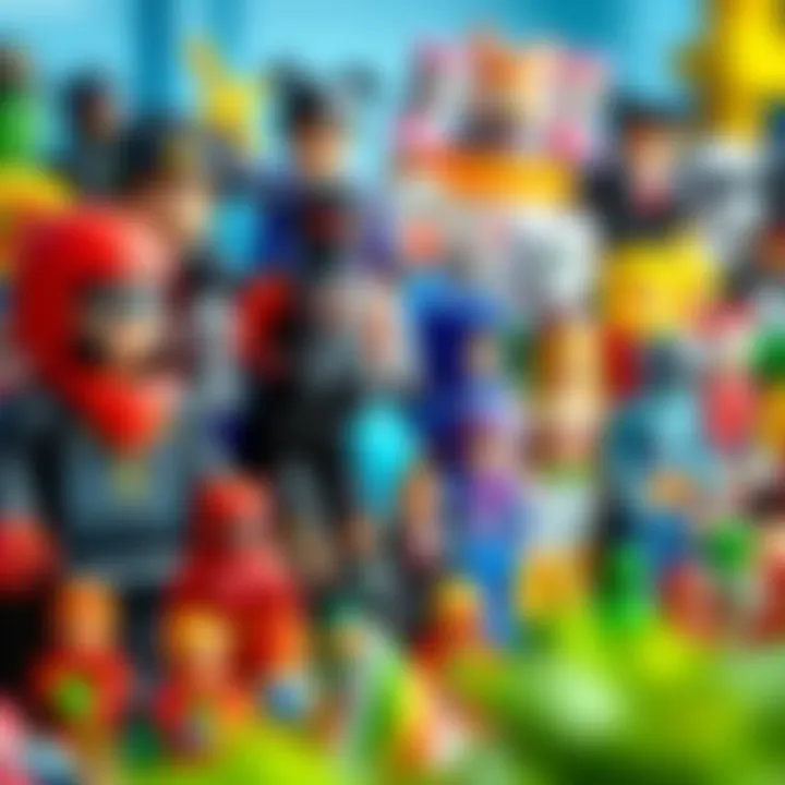 A collection of various Roblox figures displayed together