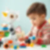 A child interacting with a robotic toy, showcasing modern playtime.