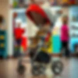 A well-maintained second-hand stroller showcasing its features