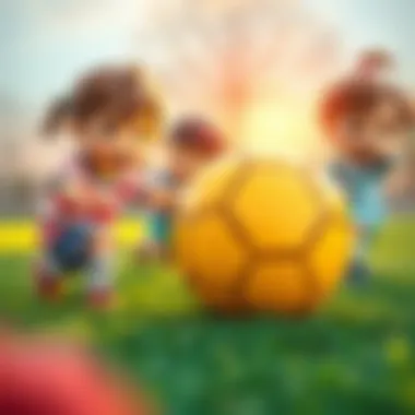 Children playing safely with a non-noise soccer ball