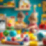 Illustration depicting fine motor skills development through play.