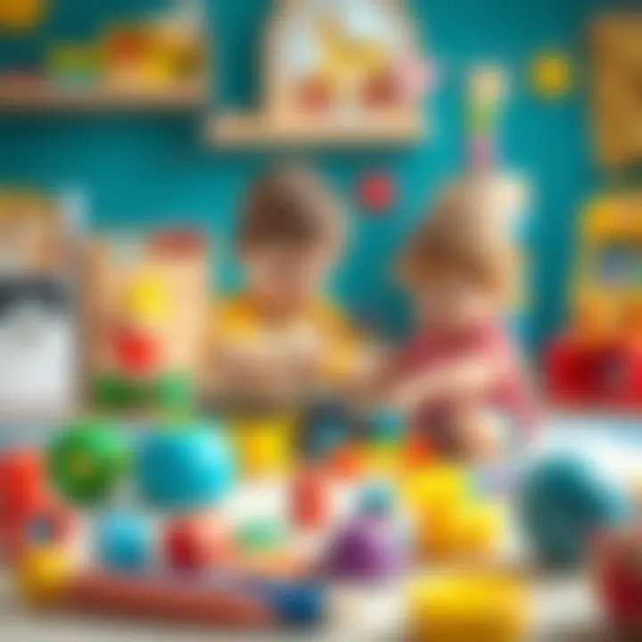 Illustration depicting fine motor skills development through play.